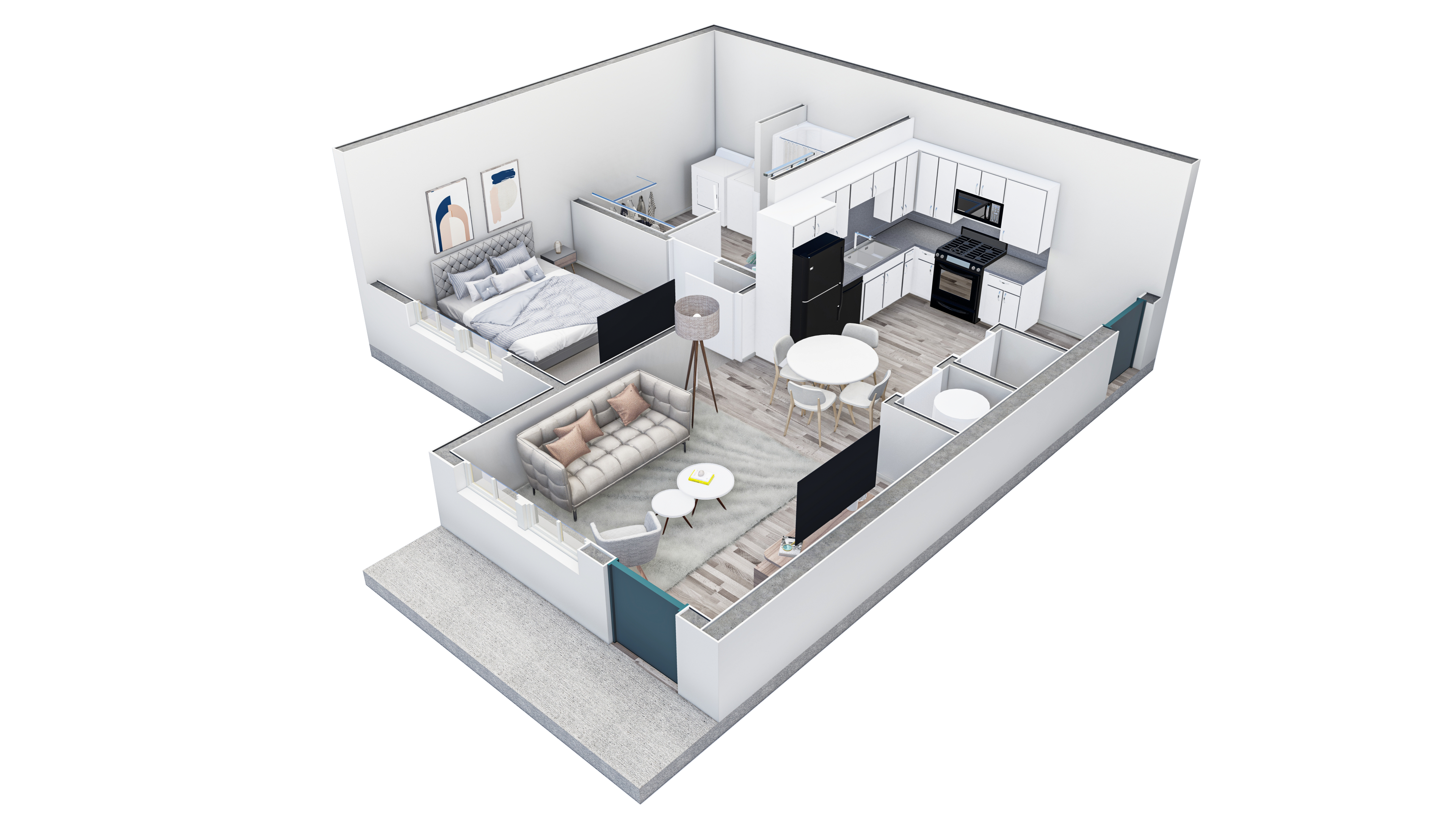 Authentix Town Creek 1 bedroom floor plan image - Lenoir City, TN